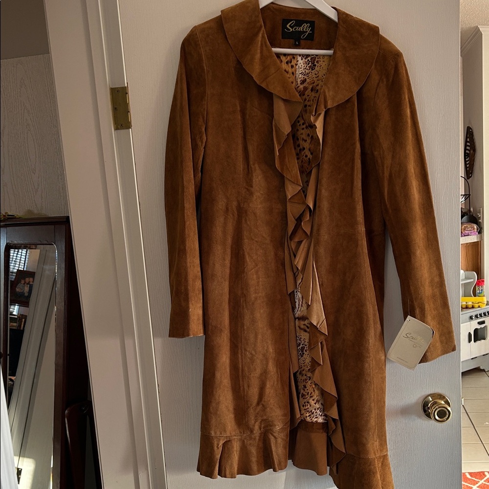 Scully Women's Tan Suede Trench Coat